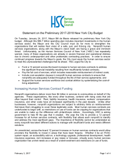 Statement on the Preliminary 2017