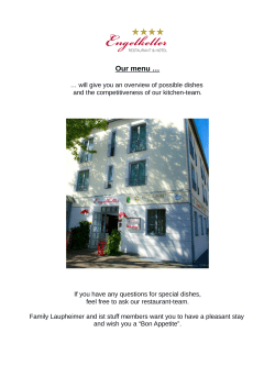Our menu - Engelkeller