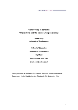 Origin of life and the science/religion overlap