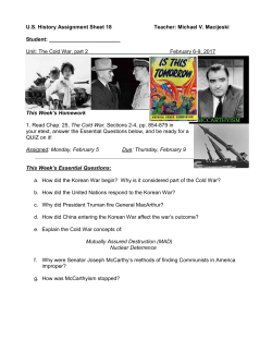 Assignment Sheet 18: Cold War part 2