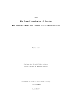 The Spatial Imagination of Oromia: The Ethiopian State and Oromo