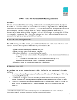 DRAFT: Terms of Reference - Office of Sustainability