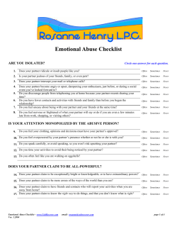 Emotional Abuse Checklist