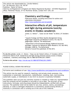 Interactive effects of pH, temperature and light during ammonia