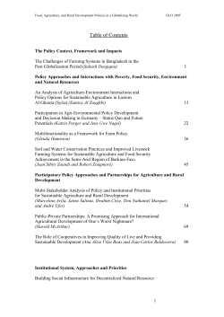 FARMING SYSTEMS IN BANGLADESH: PERFORMANCE AND