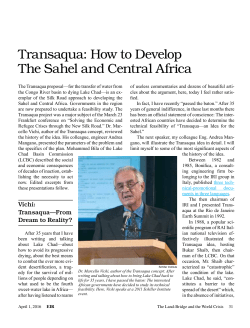 Transaqua: How to Develop The Sahel and Central Africa