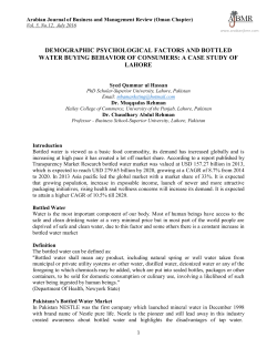 demographic psychological factors and bottled water
