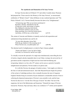 The Apotheosis and Damnation of Sir Isaac Newton