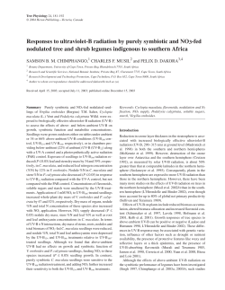 Responses to ultraviolet-B radiation by purely