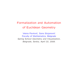 Formalization and Automation of Euclidean Geometry