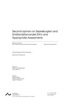 Second opinion on Sejer&oslash;bugten and Sm&aring;landsfarvandet EIA`s and