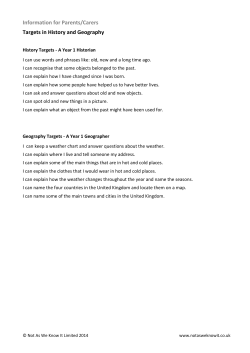 History and Geography - Sir Robert Geffery`s School