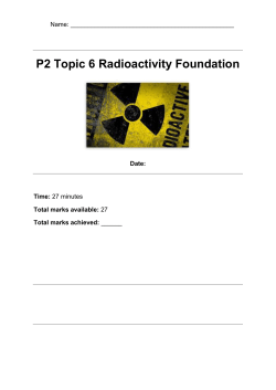 P2 Topic 6 Radioactivity Foundation
