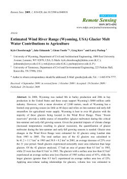 Estimated Wind River Range (Wyoming, USA) Glacier Melt Water