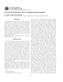 Farm technical efficiency under a tradable milk quota system