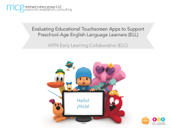 Hello! &iexcl;Hola! Evaluating Educational Touchscreen Apps to Support