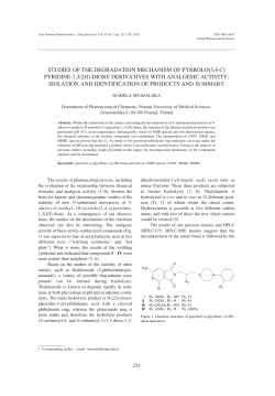 studies of the degradation mechanism of pyrrolo[3,4-c] pyridine
