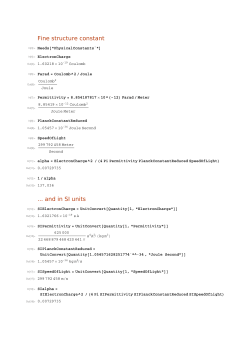 Fine structure constant and in SI units