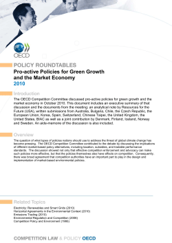 Pro-Active Policies for Green Growth and the Market Economy (2010)