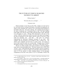 the future of vehicle searches incident to arrest