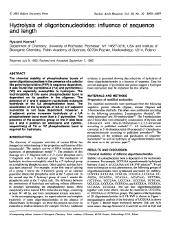 Hydrolysis of oligoribonucleotides: influence of