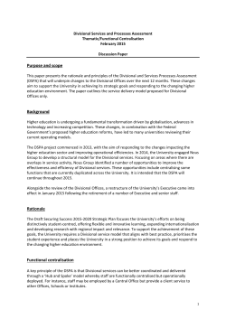 Purpose and scope Background Rationale Functional centralisation