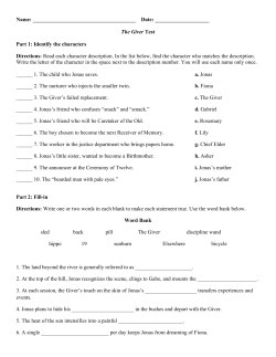 The Giver Test - WordPress.com