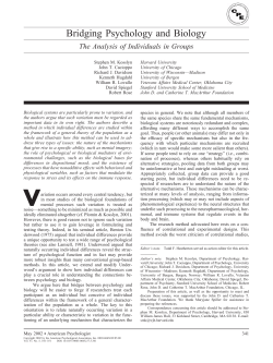 Bridging Psychology and Biology