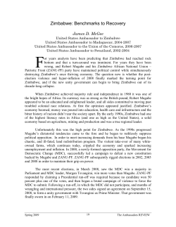 Zimbabwe: Benchmarks to Recovery