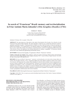In search of &ldquo;Franciscan&rdquo; Brazil: memory and territorialization in Friar