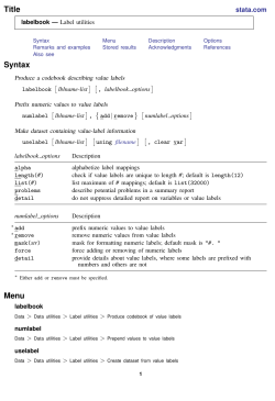 Title Syntax Menu