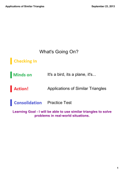 Applications of Similar Triangles
