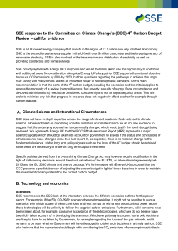 SSE response to the Committee on Climate Change`s (CCC) 4th