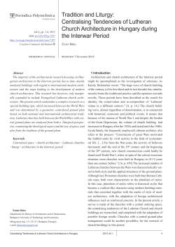 Centralising Tendencies of Lutheran Church Architecture in