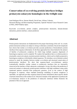 Conservation of co-evolving protein interfaces bridges prokaryote