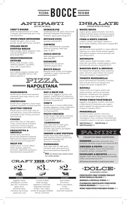 For the Bocce Menu