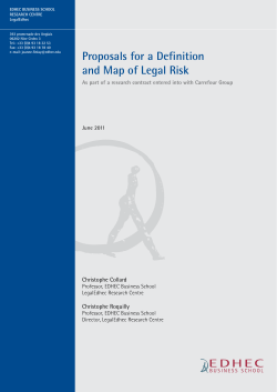 Proposals for a Definition and Map of Legal Risk