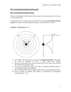 B5 : Gravitational potential and the geoid B5.1 Gravitational potential