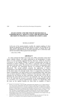 julius stone and the end of sociological jurisprudence