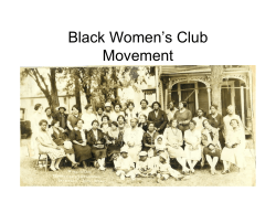 Black Women`s Club Movement