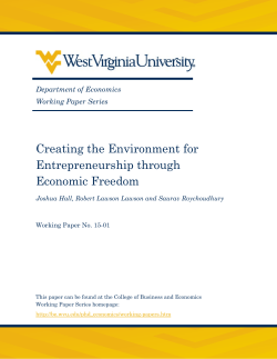 Creating the Environment for Entrepreneurship through Economic