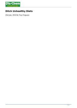 Ditch Unhealthy Diets - Dis-Chem