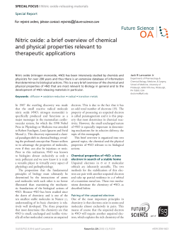 Nitric oxide: a brief overview of chemical and physical properties