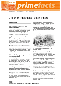 Life on the goldfields: getting there