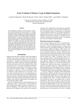 Early Evolution of Memory Usage in Digital Organisms