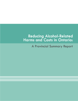 Reducing Alcohol-Related Harms and Costs in Ontario: A