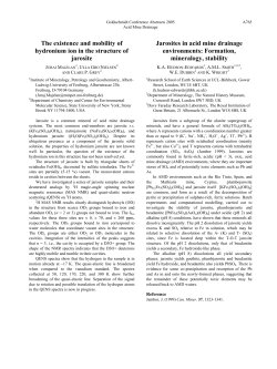 The existence and mobility of hydronium ion in the structure of