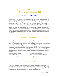 Department of Forensic Sciences - The Department of Forensic