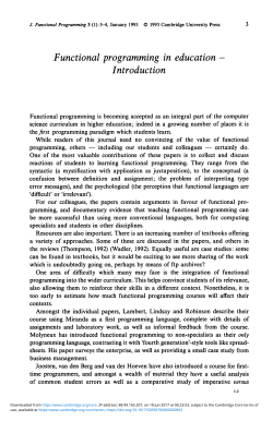 Functional programming in education