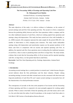 The Forecasting Ability of Earnings and Operating Cash Flow
